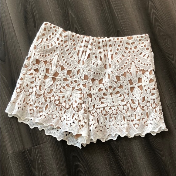 ANGL Pants - NWT ANGL lace illusion shorts